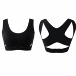 Butterfly Full Coverage Bra for Women Black Lace Design Wireless Padded Bra Adjustable Hook Back Closure