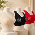 Women's Sports Bra | Wireless Padded Heart Cutout Mesh Racerback
