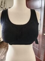 Butterfly Full Coverage Bra for Women Black Lace Design Wireless Padded Bra Adjustable Hook Back Closure - Image 2