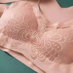 Butterfly Full Coverage Bra for Women Black Lace Design Wireless Padded Bra Adjustable Hook Back Closure - Image 4