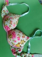 Mint Floral Push-Up Bra | Padded Underwire Bra with Rose Print – Contour T-Shirt Bra - Image 4