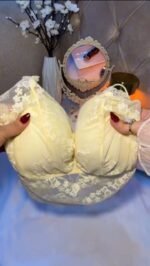 Belle Reve Lace Bralette – Elegant Sheer Lace Bra | Black & Cream - Image 4