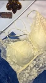 Belle Reve Lace Bralette – Elegant Sheer Lace Bra | Black & Cream - Image 13