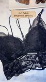 Belle Reve Lace Bralette – Elegant Sheer Lace Bra | Black & Cream - Image 5