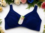 Pink Cotton Bra for Women Non Wired Full Coverage Wireless Bra Mesh Panel Design - Image 2
