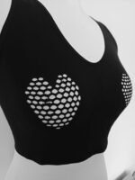 Women's Sports Bra | Wireless Padded Heart Cutout Mesh Racerback - Image 12