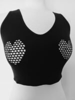 Women's Sports Bra | Wireless Padded Heart Cutout Mesh Racerback - Image 14