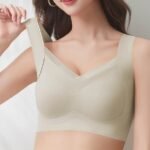 White Cream Seamless Comfort Bra | Imported Premium Quality Wireless Padded Bra with Mesh Panel - Image 4