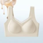 White Cream Seamless Comfort Bra | Imported Premium Quality Wireless Padded Bra with Mesh Panel - Image 5