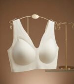 White Cream Seamless Comfort Bra | Imported Premium Quality Wireless Padded Bra with Mesh Panel - Image 7