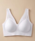 White Cream Seamless Comfort Bra | Imported Premium Quality Wireless Padded Bra with Mesh Panel - Image 9