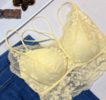 Belle Reve Lace Bralette – Elegant Sheer Lace Bra | Black & Cream