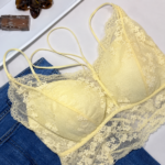 Belle Reve Lace Bralette – Elegant Sheer Lace Bra | Black & Cream